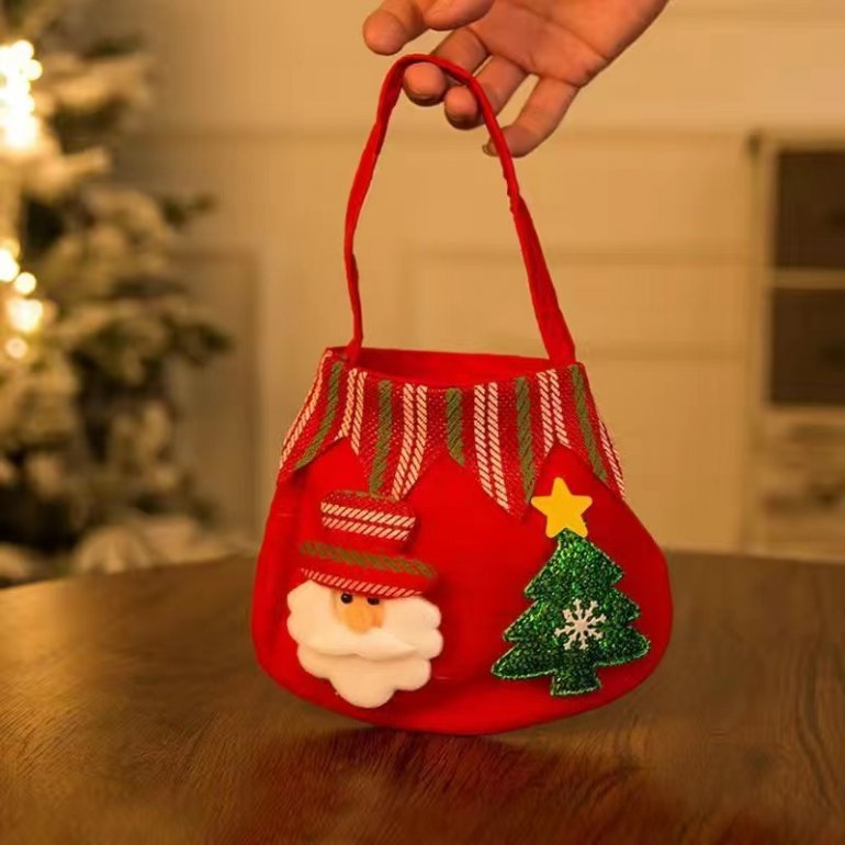 Christmas Gift Bag Apple Bag Christmas Eve Candy Bag Small Gift Tote Bag