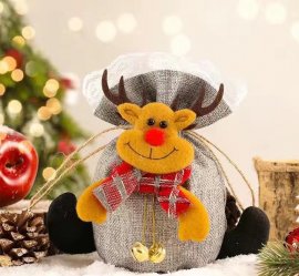 Apple Tote With Christmas Decorations