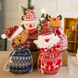 Christmas Gift Bag Apple Bag Christmas Eve Candy Bag Small Gift Tote Bag