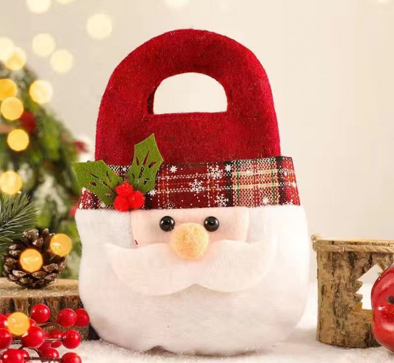 Apple Tote With Christmas Decorations