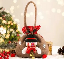 Apple Tote With Christmas Decorations