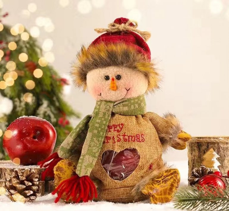 Apple Tote With Christmas Decorations