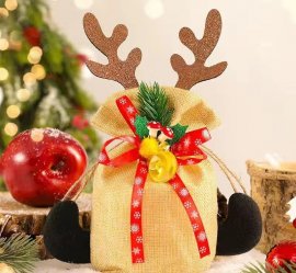 Apple Tote With Christmas Decorations