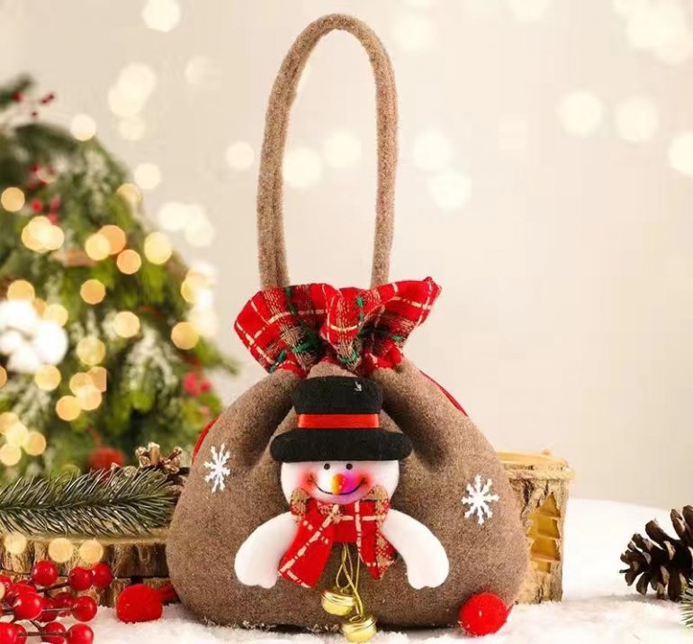 Apple Tote With Christmas Decorations