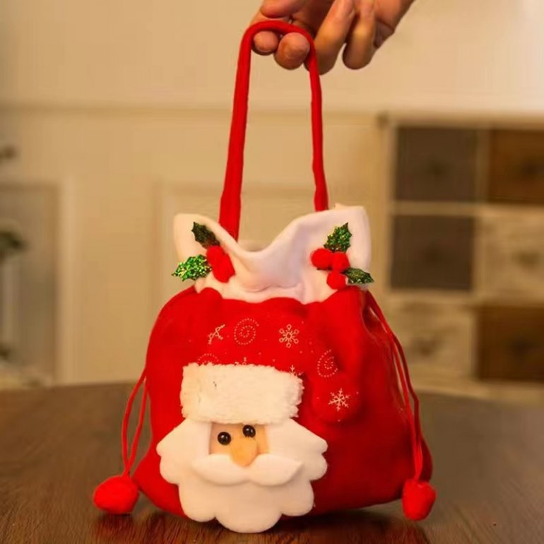 Christmas Gift Bag Apple Bag Christmas Eve Candy Bag Small Gift Tote Bag