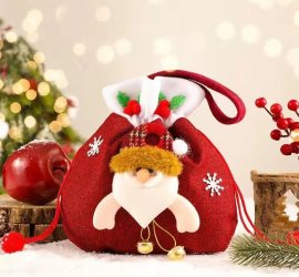 Apple Tote With Christmas Decorations