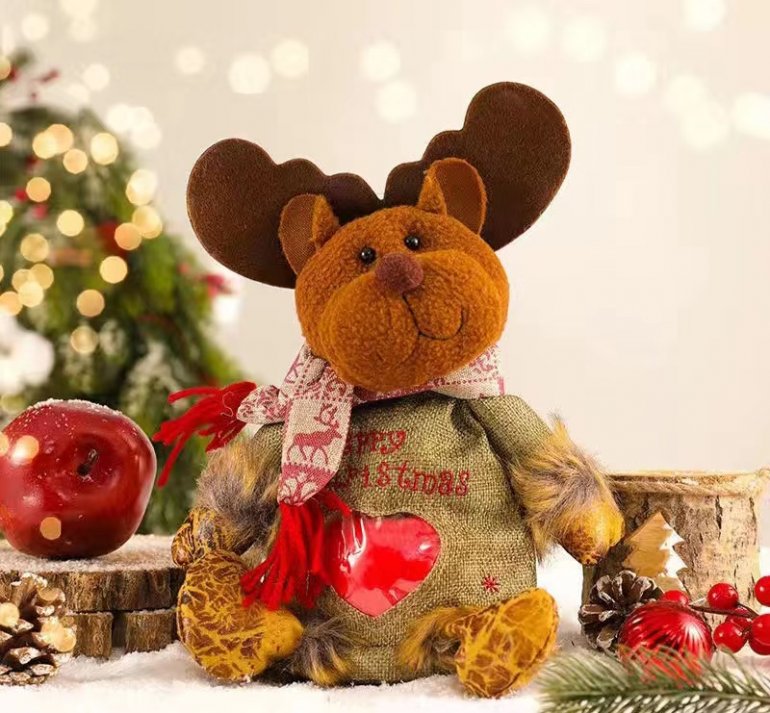 Apple Tote With Christmas Decorations
